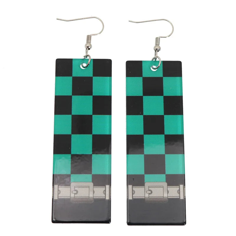 Acrylic Tanjiro Earrings for Women Anime Cosplay Jewelry - Smarsty