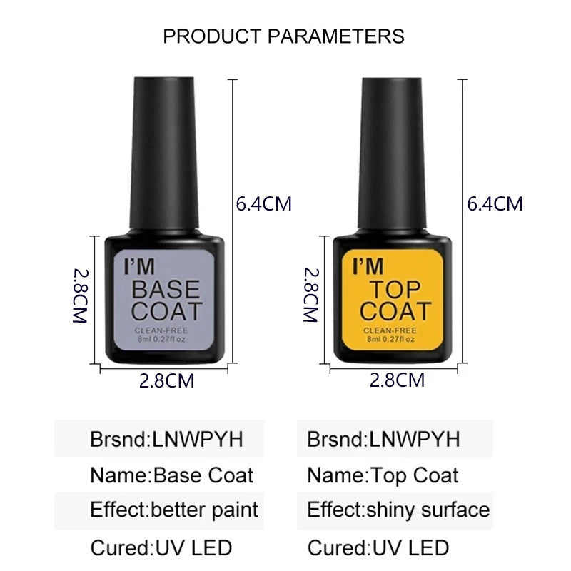 4 Pcs Gel Nail Polish Kit With Base And Top Coats - Smarsty