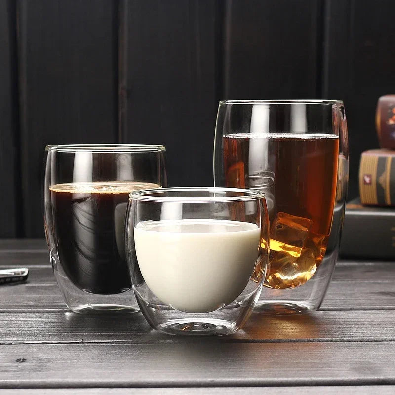 Double Wall Insulated Glass Cups for Hot Drinks - Smarsty