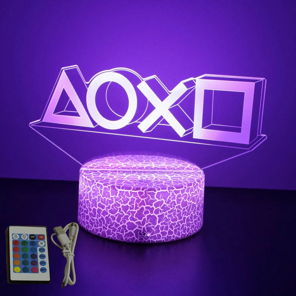 Neon Gamer 3D LED Night Light for Kids - Smarsty