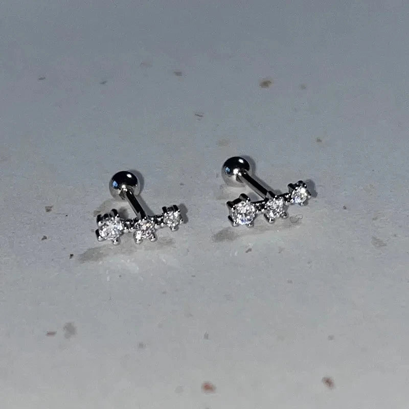 925 Silver Tragus Piercing Helix Studs Butterfly Heart - Smarsty