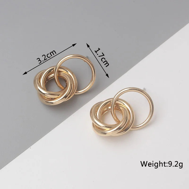 Gold Metal Drop Earrings with Irregular Heart Design for Women - Smarsty