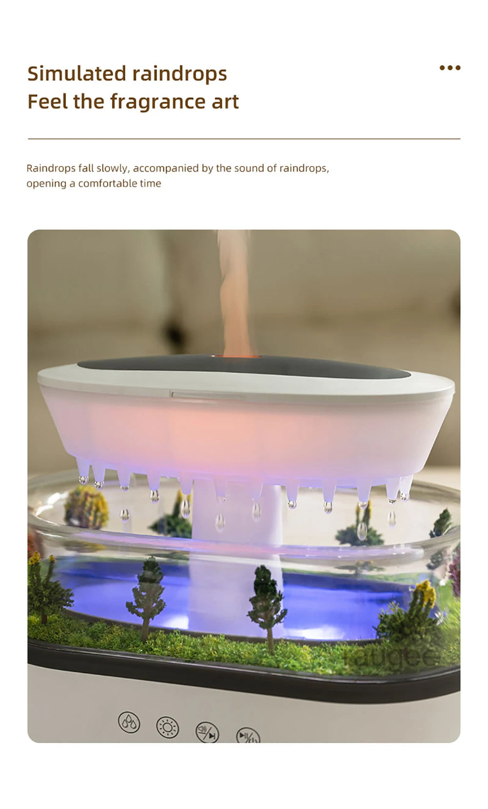 Colorful Ultrasonic Aroma Humidifier With Essential Oil Diffuser - Smarsty