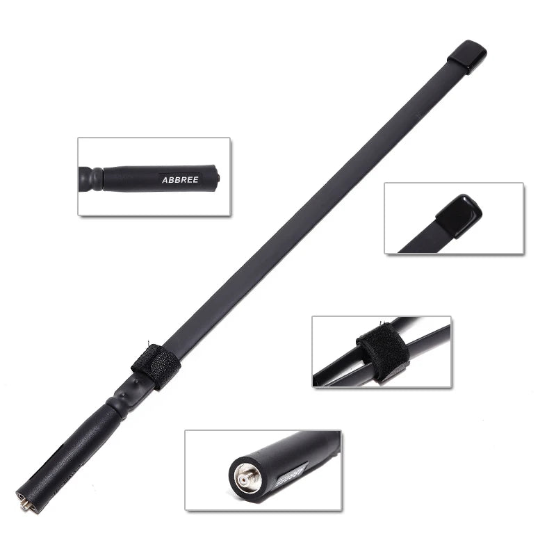 ABBREE CS Tactical Antenna SMA-Female Dual Band VHF UHF 144/430Mhz Foldable For Walkie Talkie Baofeng UV-21 UV-5R QuanSheng K5 - Smarsty