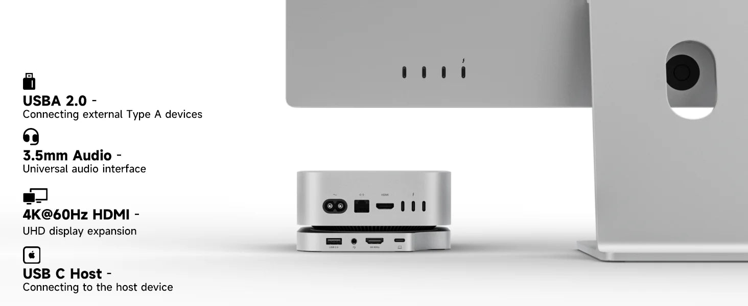 Mac Mini Docking Hub With M.2 SSD Enclosure 4K HDMI