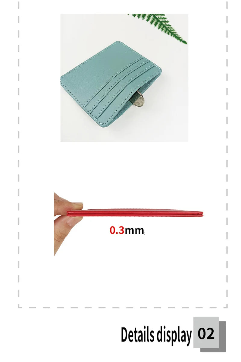 PU Leather ID Card Case - Slim Multi-Slot Holder for Bank/Credit Cards - Smarsty