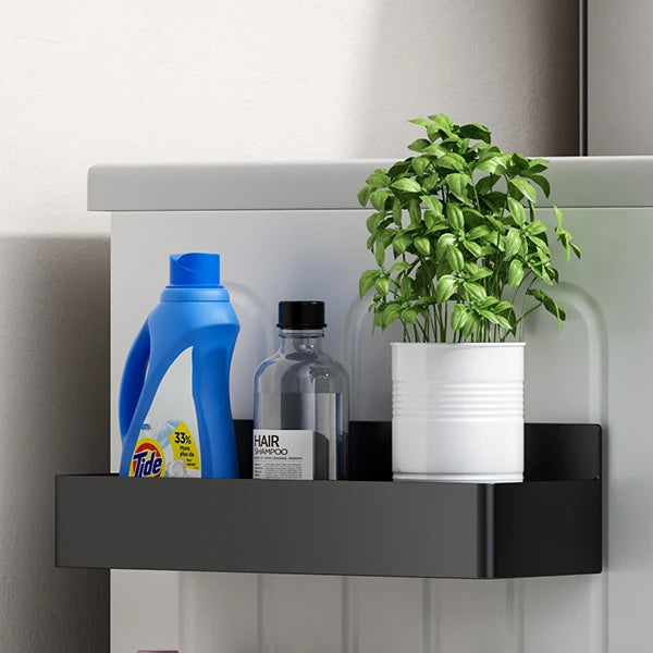 Strong Magnetic Shelves 2 Layers Black White Storage Rack Kitchen Plastic Spice Seasoning Organizer for Refrigerator Microwaves