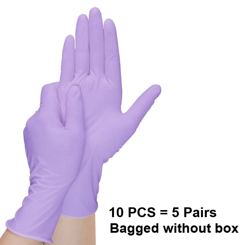 10-100pcs Disposable Purple Nitrile Gloves Latex Free Waterproof Suitable for Kitchen Food Processing Beauty Salon Work Glove