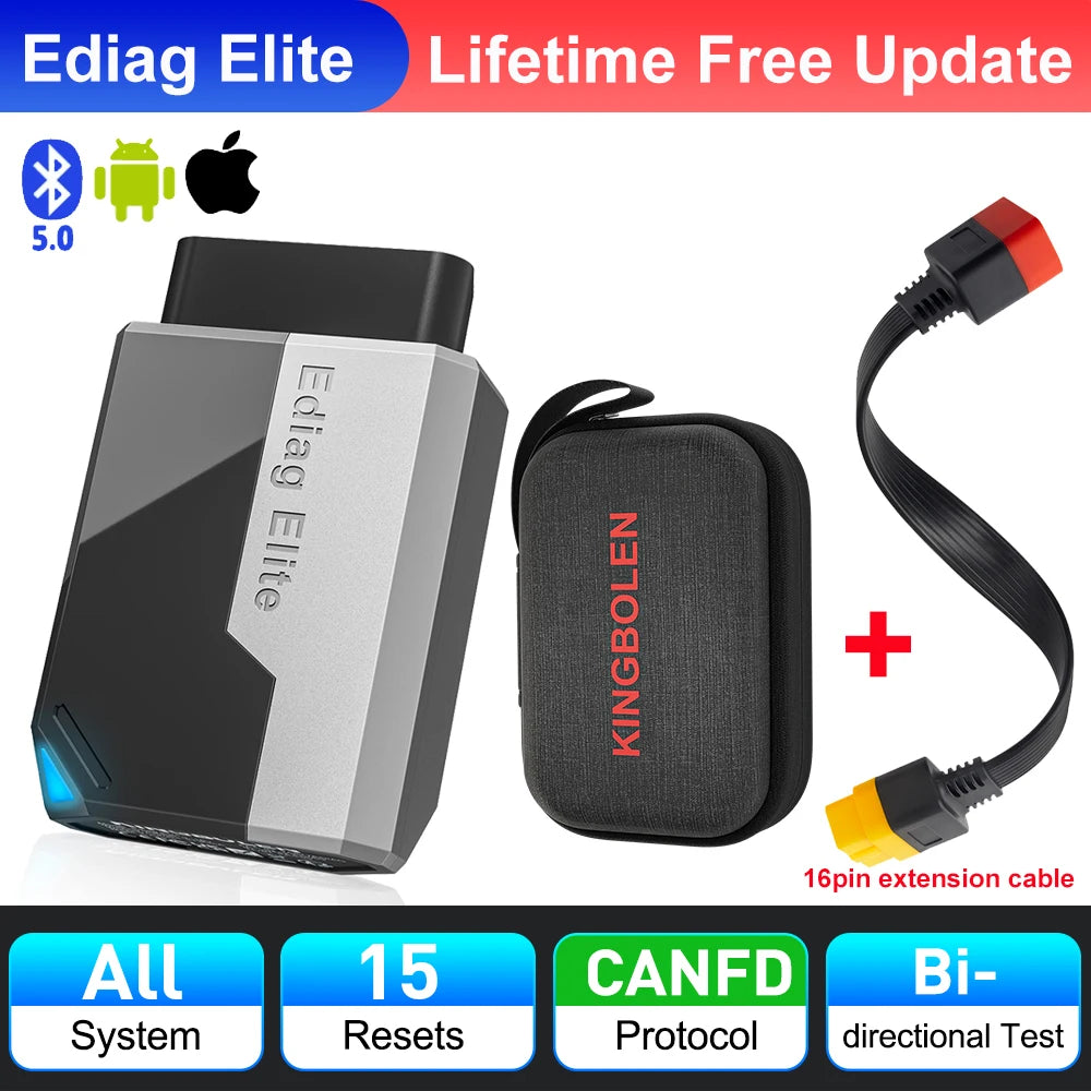 2026 New KINGBOLEN Ediag Elite Lifetime free Car Diagnostic Tools All system 15 Resets Bi-directional Test Auto Scanner OBD2 - Smarsty