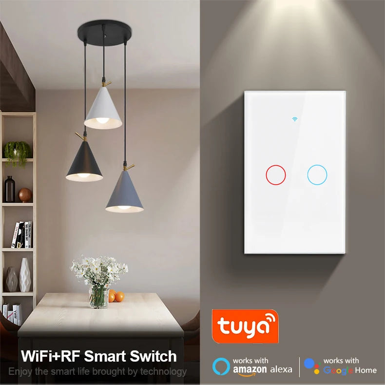 Tuya Smart Touch Switch No Neutral Wire Compatible with Alexa - Smarsty