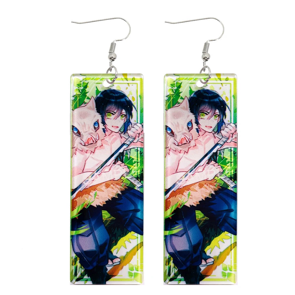 Acrylic Tanjiro Earrings for Women Anime Cosplay Jewelry - Smarsty