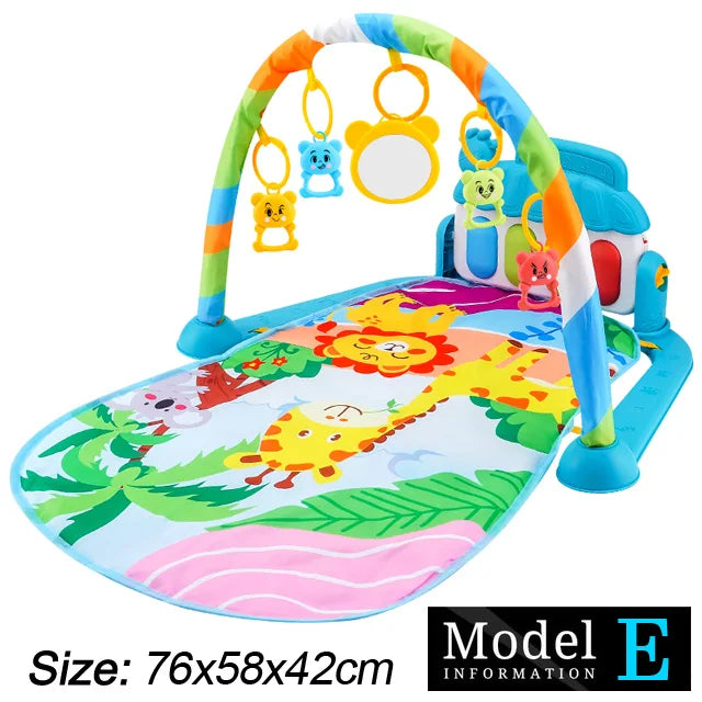 Baby Fitness Stand Music Play Gym Activity Toys Newborn Piano Crawling Blanket Pedal Game Pad Early Education 0-36 Months Gifts by Smarsty