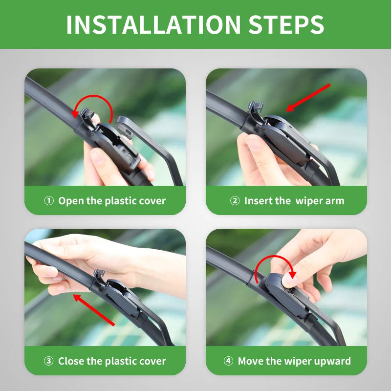 Wiper Blades Front Windshield Wipers J Hooks U Type for Universal Car All-seasons Durable Stable Car Accessories