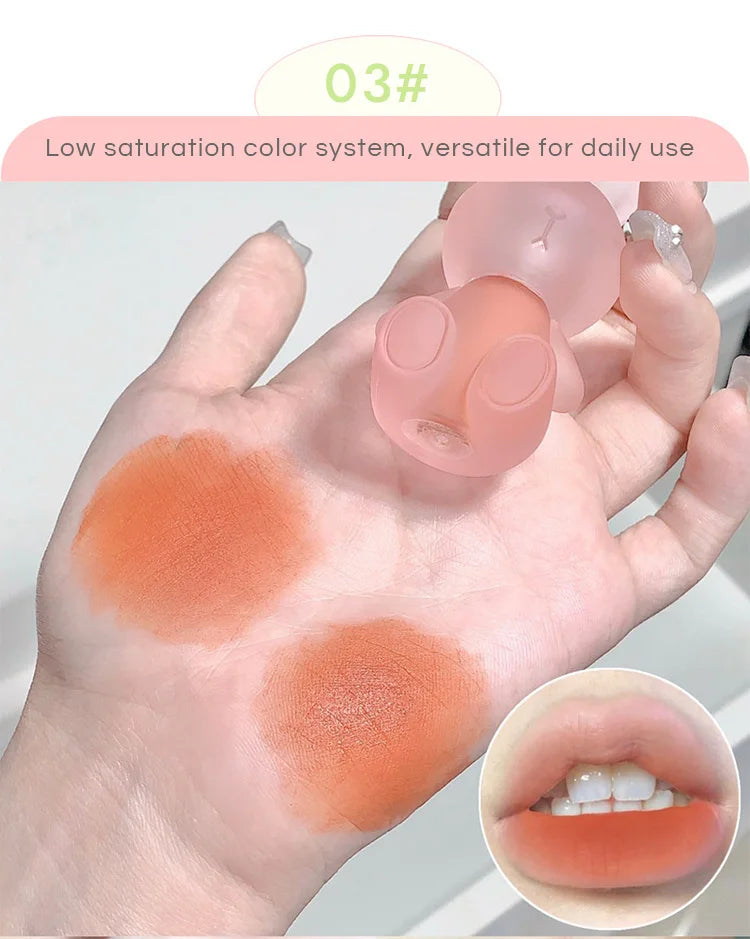 Gege Bear Rabbit Matte Velvet Lip Glaze Long Lasting Moisture - Smarsty