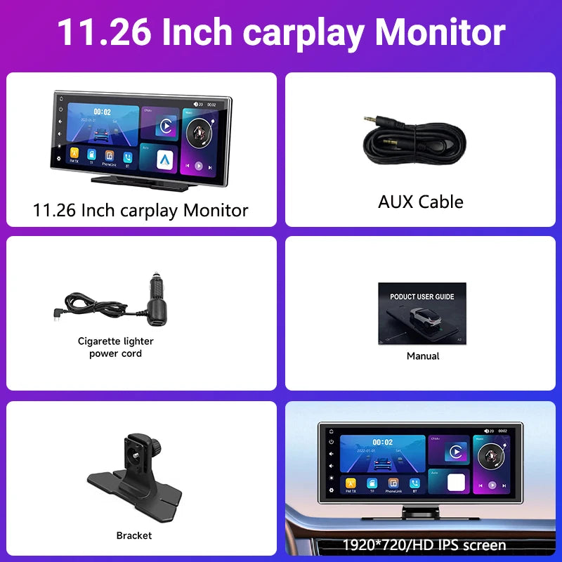 4K Dash Cam IPS Touch Screen With Wireless CarPlay Pro - Smarsty