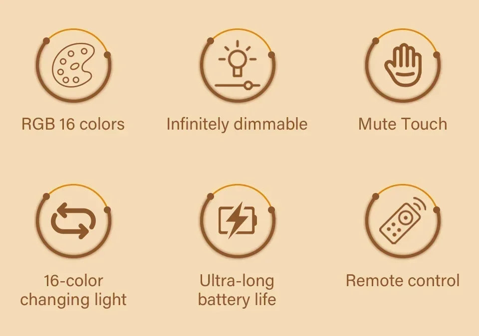 Dimmable LED Table Lamp With Remote 16 Color Options - Smarsty