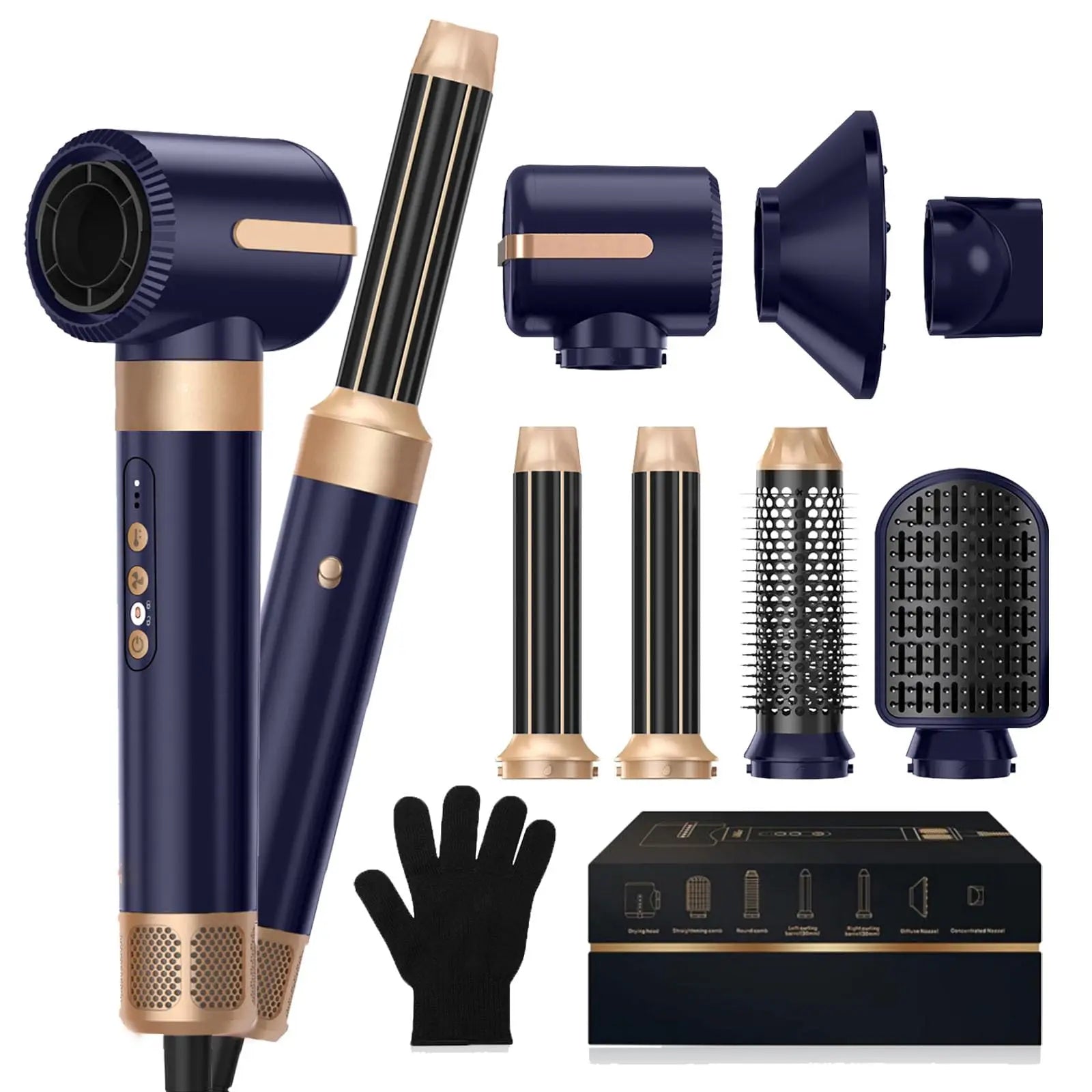 High Speed 7 In 1 Hair Dryer Brush with Diffuser - Smarsty