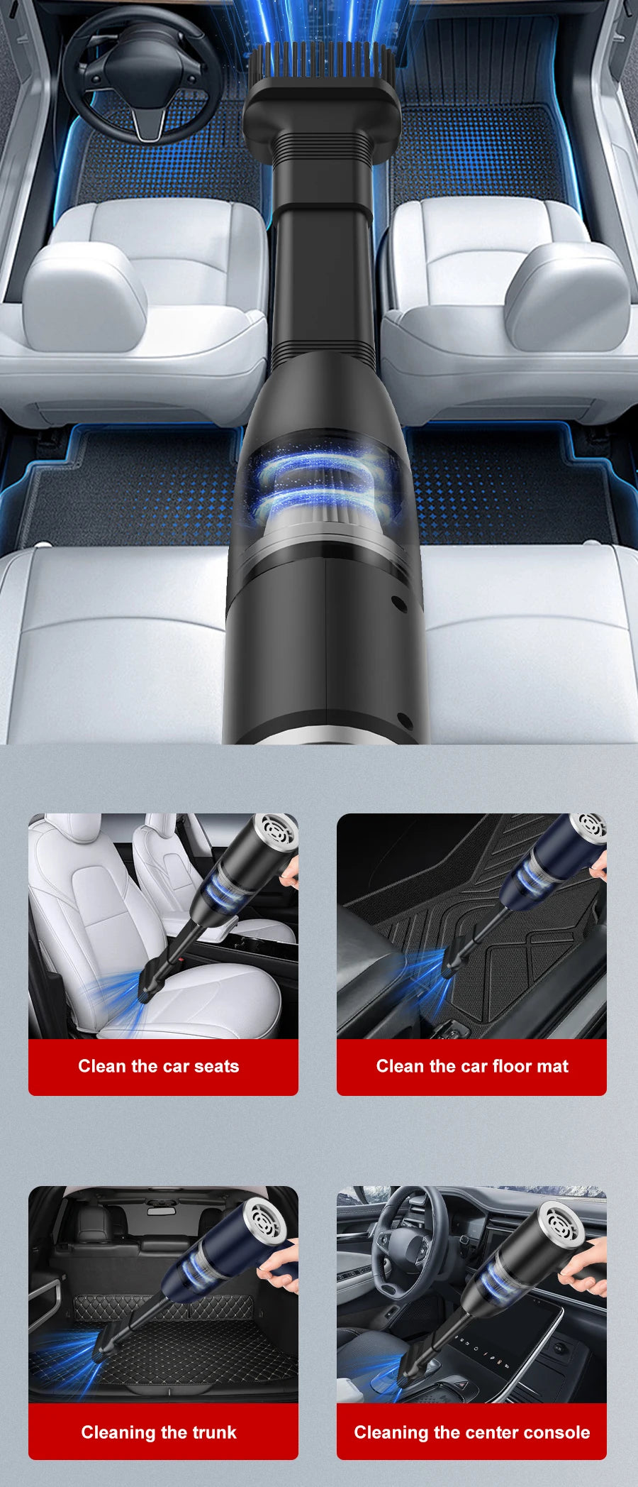 BELIBUY Car Vacuum Cleaner Portable Vacuum Cleaner home appliance High Power Mini Wireless Cleaner Carpet Vacuum Cleaner