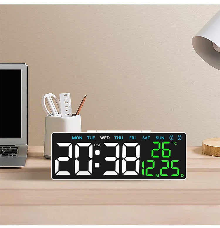 Digital LED Alarm Clock with Adjustable Brightness and Temperature Display - Smarsty
