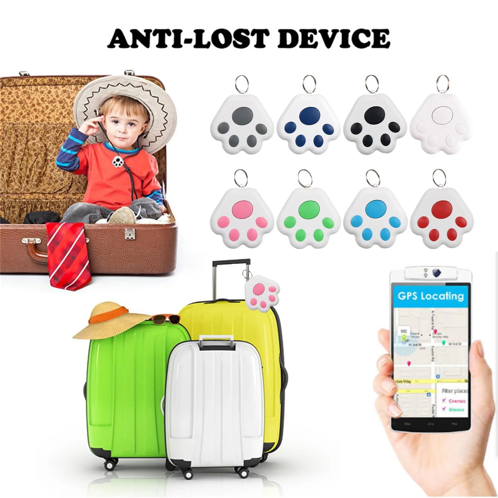 Mini GPS Tracker Bluetooth Anti-Lost Device for Pets and Kids - Smarsty