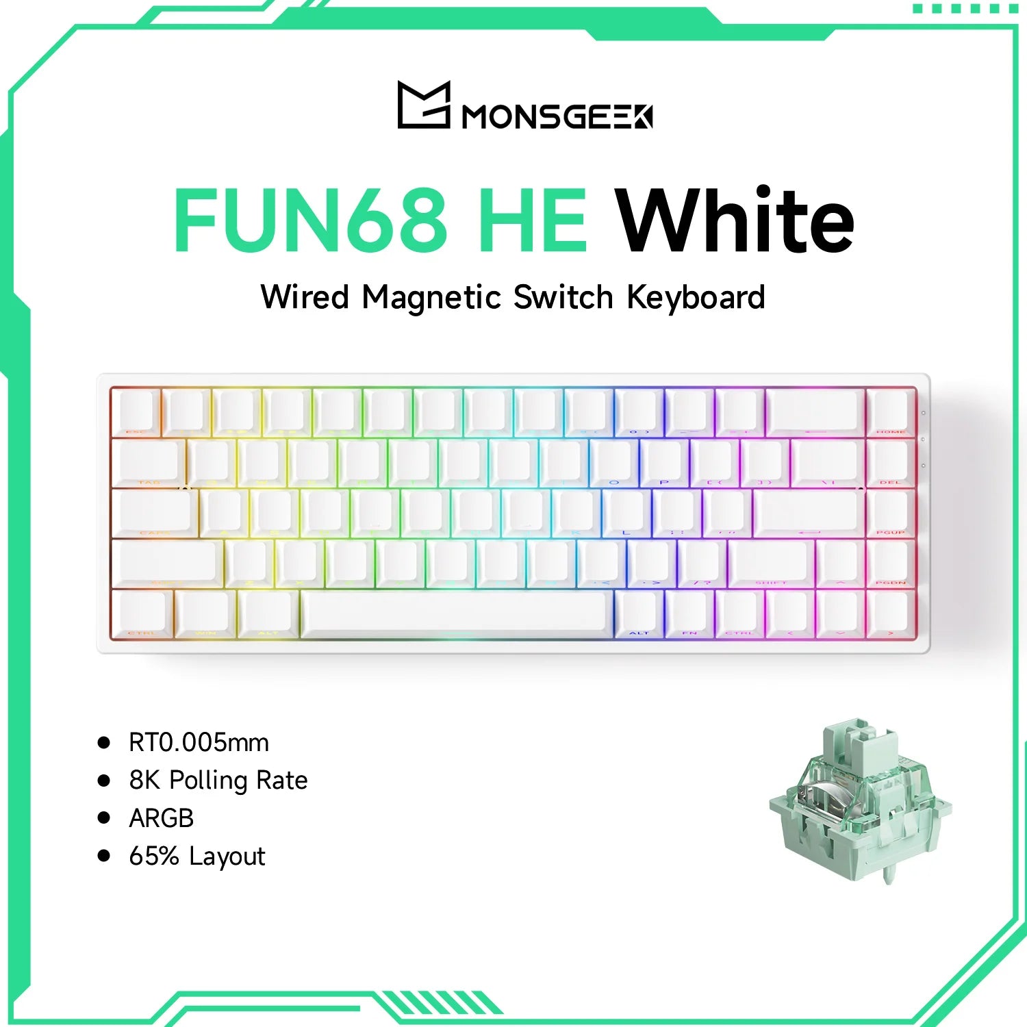 MonsGeek 60 Percent Mechanical Gaming Keyboard For Esports
