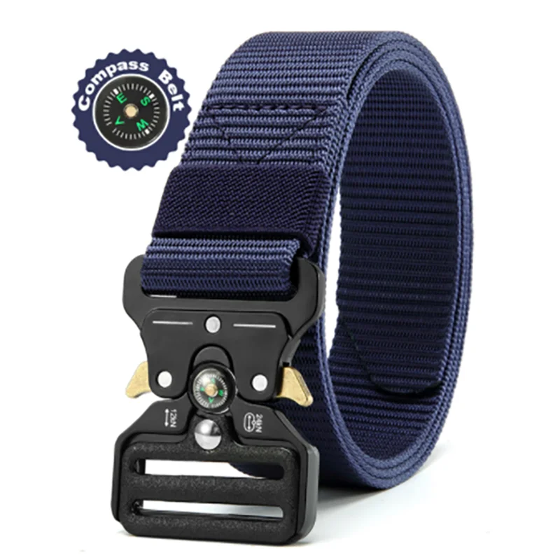 Men's Multi Function Tactical Canvas Belt with Compass - Smarsty