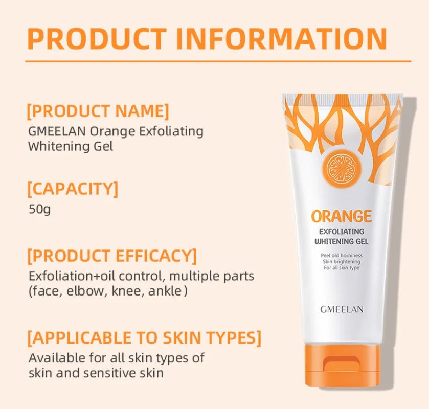 Orange Exfoliating Gel Dead Spot Remover Brighten Peeling 50g Gentle Repair Scrub Whiten Hydrating Moisturizer Korean Skin Care - Smarsty