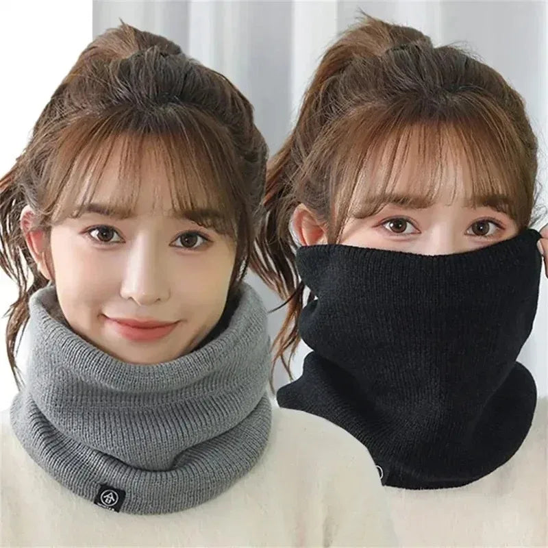 Knitted Neck Warmer Sports Scarf Fashion Soft Women Men Face Cover Winter Skating Running Hiking Scarves Thick Cold-proof Collar - Smarsty