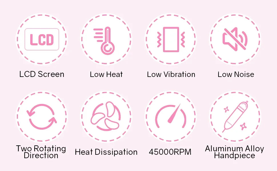 45000 RPM Electric Nail Drill With HD Display - Smarsty