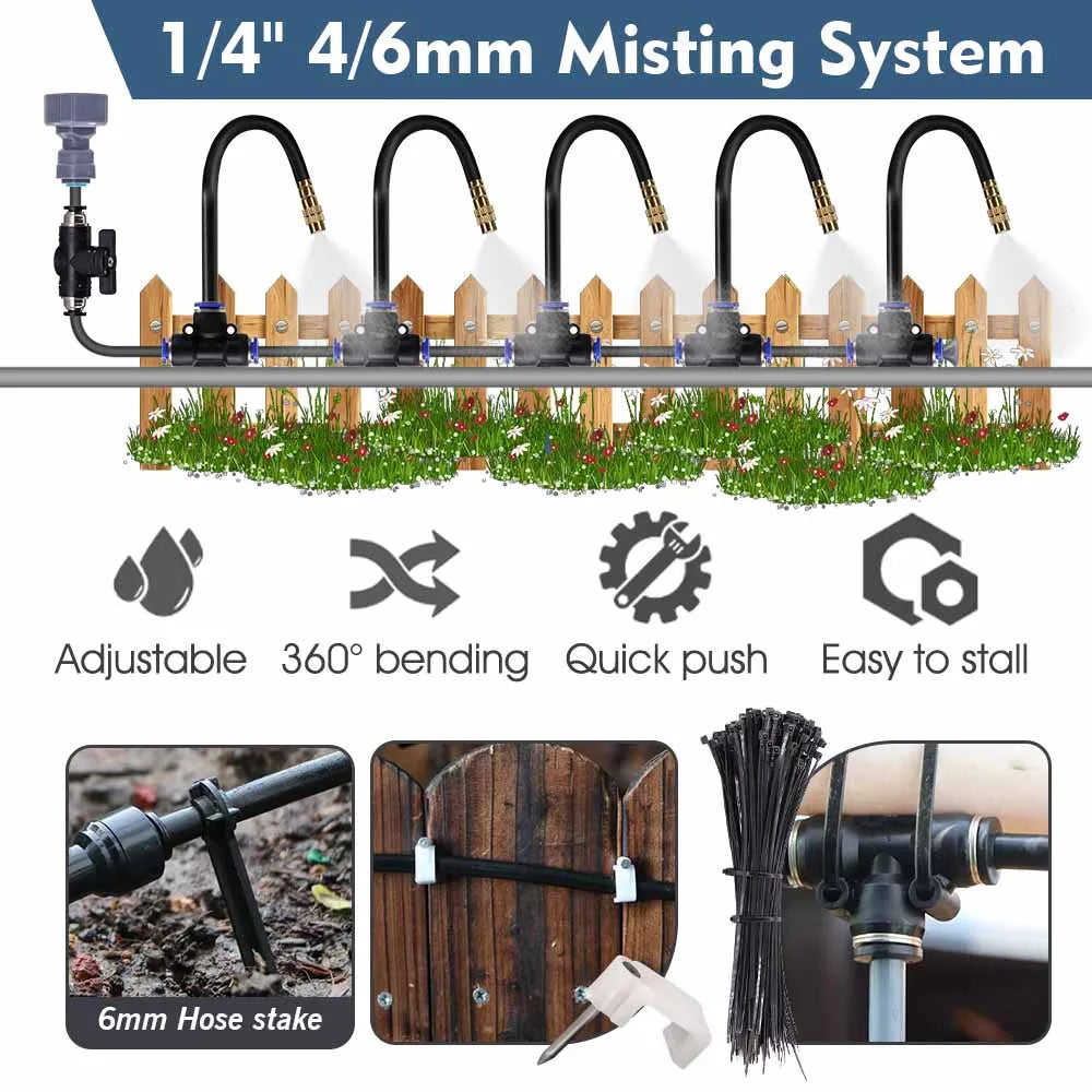 360 Degree Adjustable Misting Cooling System for Gardens - Smarsty