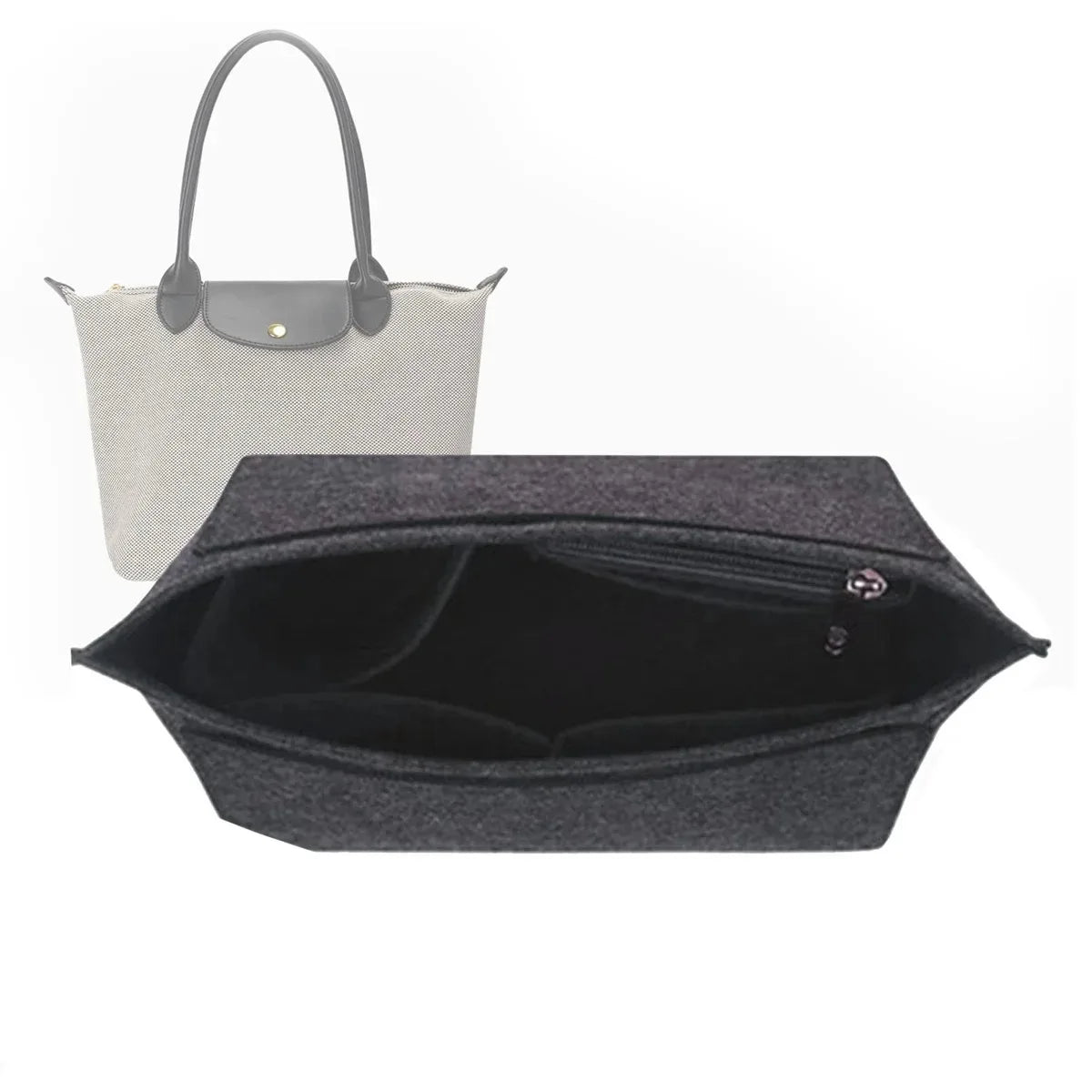 Felt Insert Bag Fits For Longchamp Handbag Liner Bag Felt Cloth Makeup Bag Support Travel Portable Insert Purse Organizer