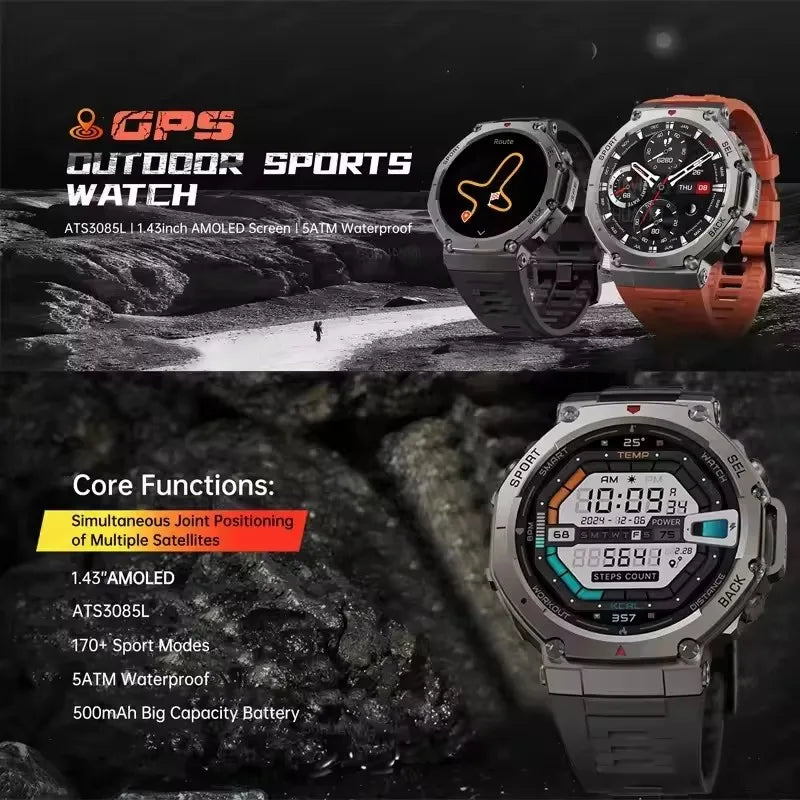 T-Rex 3 GPS Smart Watch with Altimeter and Waterproof Design - Smarsty