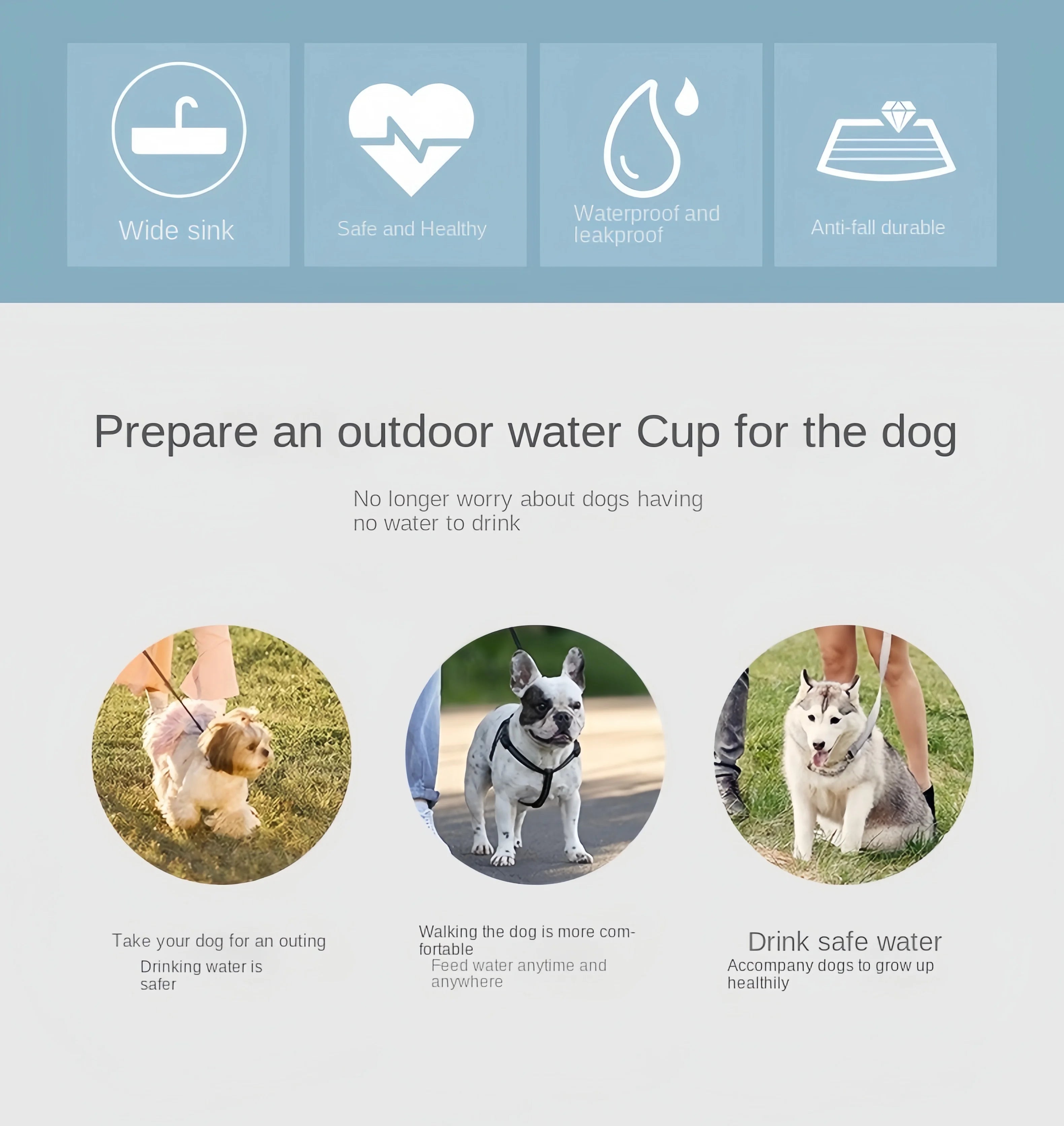 Portable Dog and Cat Water Bottle with Food Storage - Smarsty