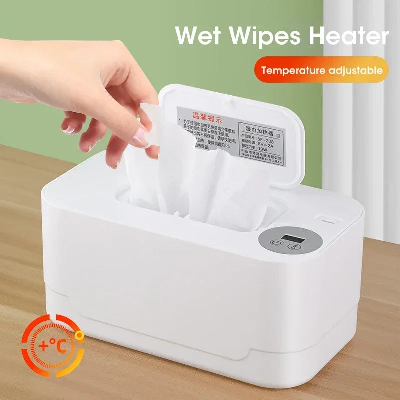 Baby Wipe Warmer Heater with LED Display Wet Towel Dispenser Portable USB Charge Baby Wipe Warmer Napkin Heating Box Home/Car - Smarsty