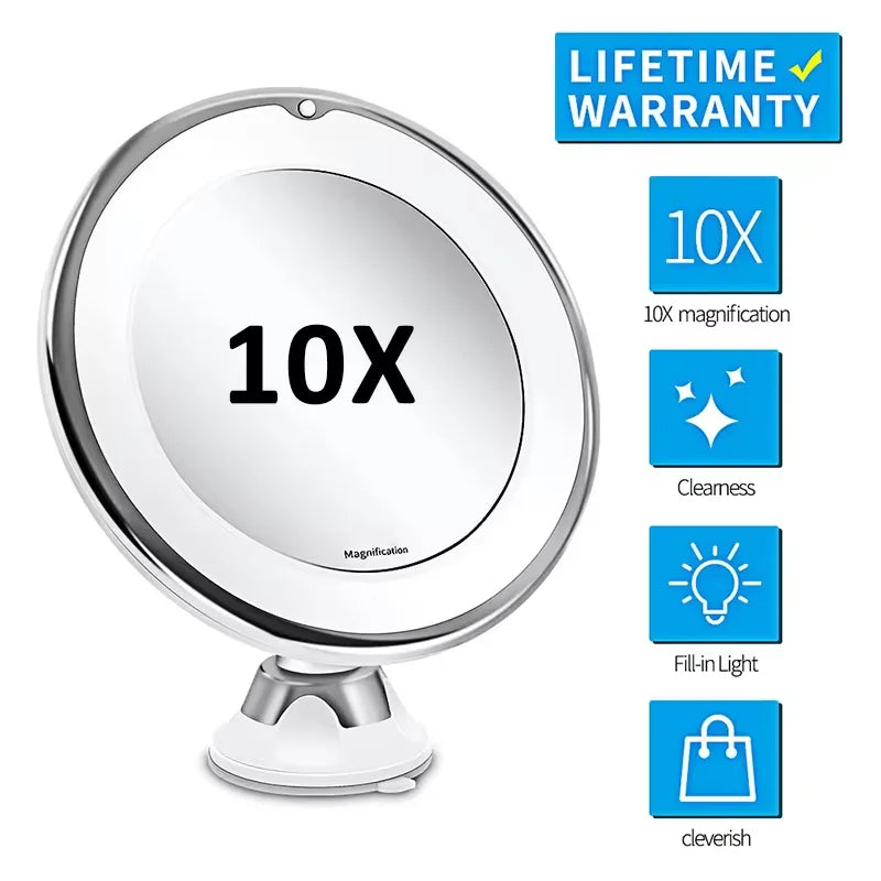Flexible LED Lighted 10x Magnifying Makeup Mirror - Smarsty