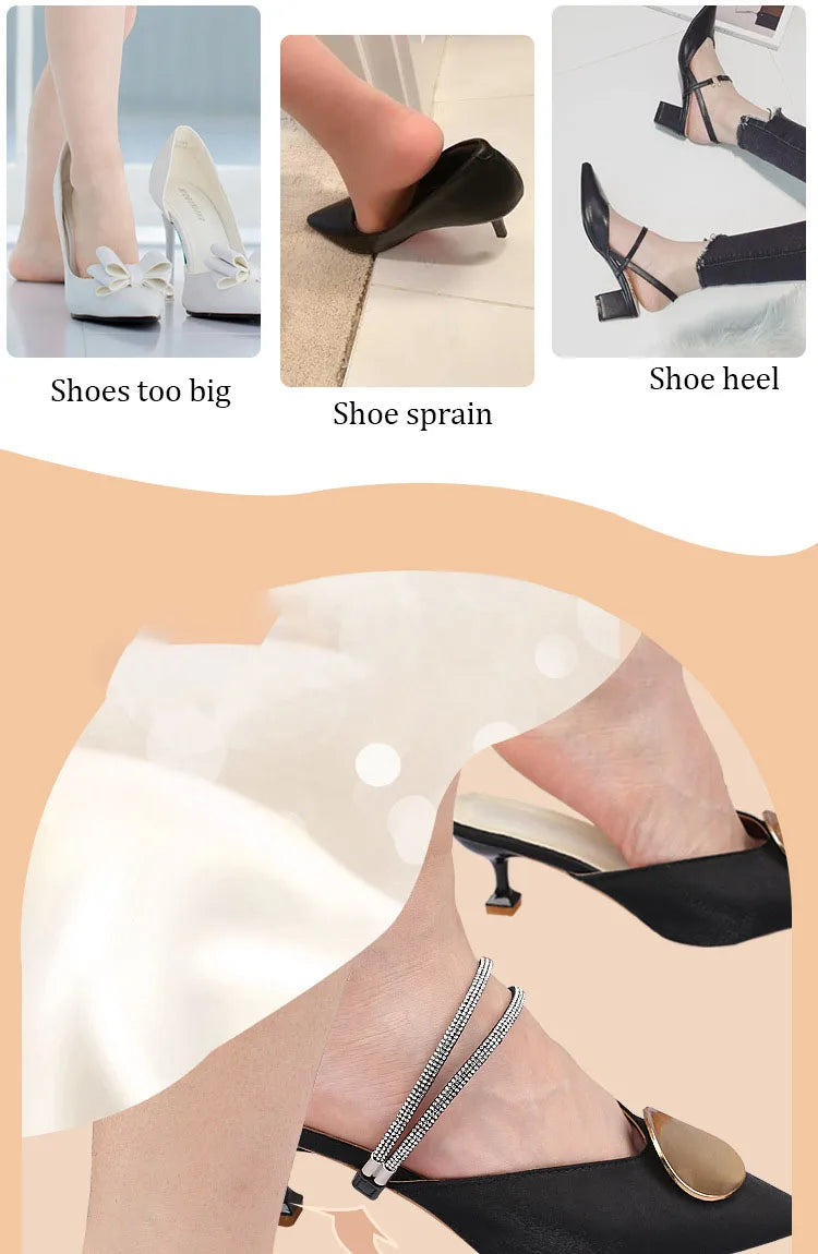 High Heels Shoes Band Anti-loose for Women Diamond Shoelaces Anti-drop Heel Straps Belt Drill Elastic Fixing Belts Rhinestone - Smarsty
