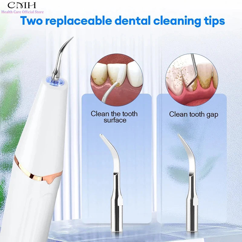 Ultrasonic Teeth Cleaner Tartar Remover Dental Calculus Stain Eraser Gum Multi Gear Type-C Rechargeable Portable Oral Care Tool
