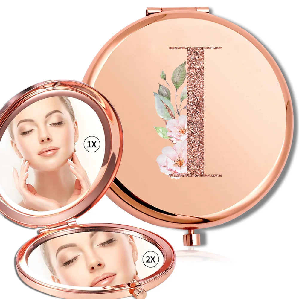 Rose Gold Double Sided Makeup Mirror Compact Design - Smarsty