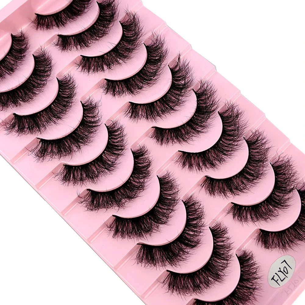 10 Pairs Handmade Faux Mink Eyelashes for Natural Look - Smarsty