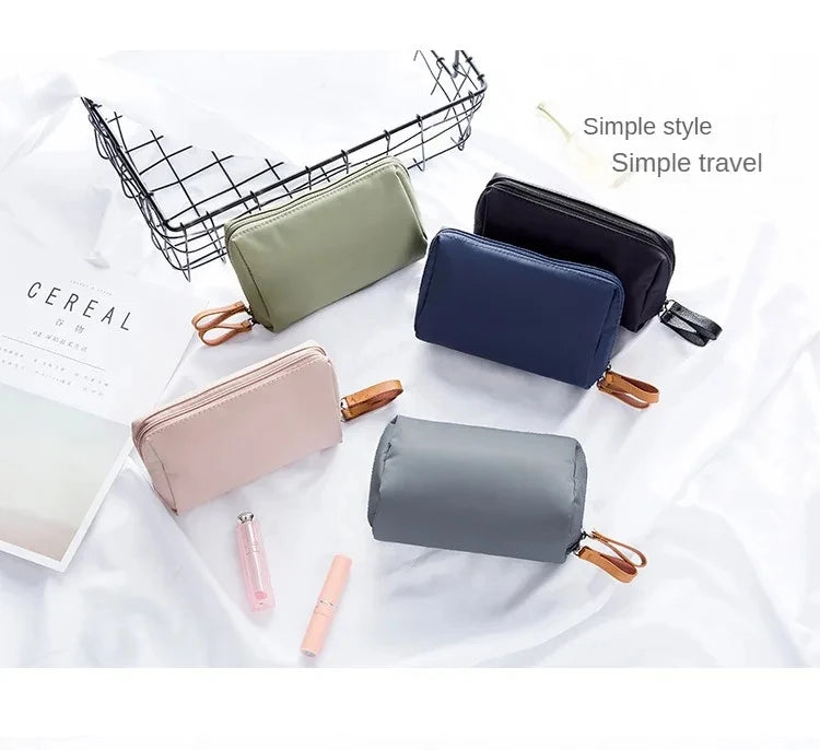 2024 New Women Cosmetic Bag Solid Color Korean Style Makeup Bag Pouch Toiletry Bag Waterproof Makeup Organizer Case Luxury Bag - Smarsty