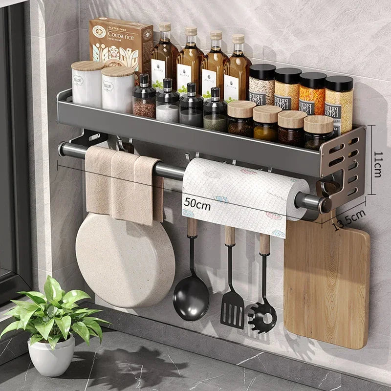 New Kitchen Storage Rack Seasoning Rack Wall-Mounted Condiment Multi-Functional Household kitchen organizer Storage Rack by Smarsty