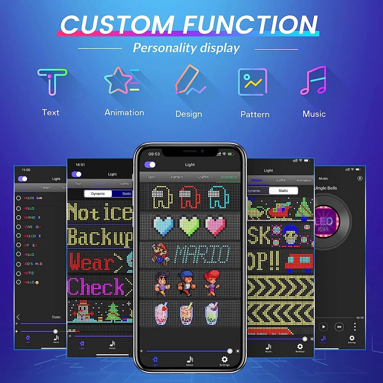 GOTUS LED Matrix Panel,Scrolling Bright Advertising LED Sign,LED Car Sign With Remote Control and Bluetooth Application Control