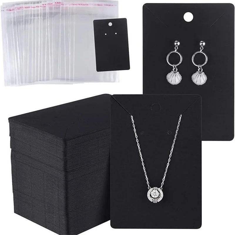 50 Pack Blank Jewelry Cards for Necklaces and Earrings - Smarsty