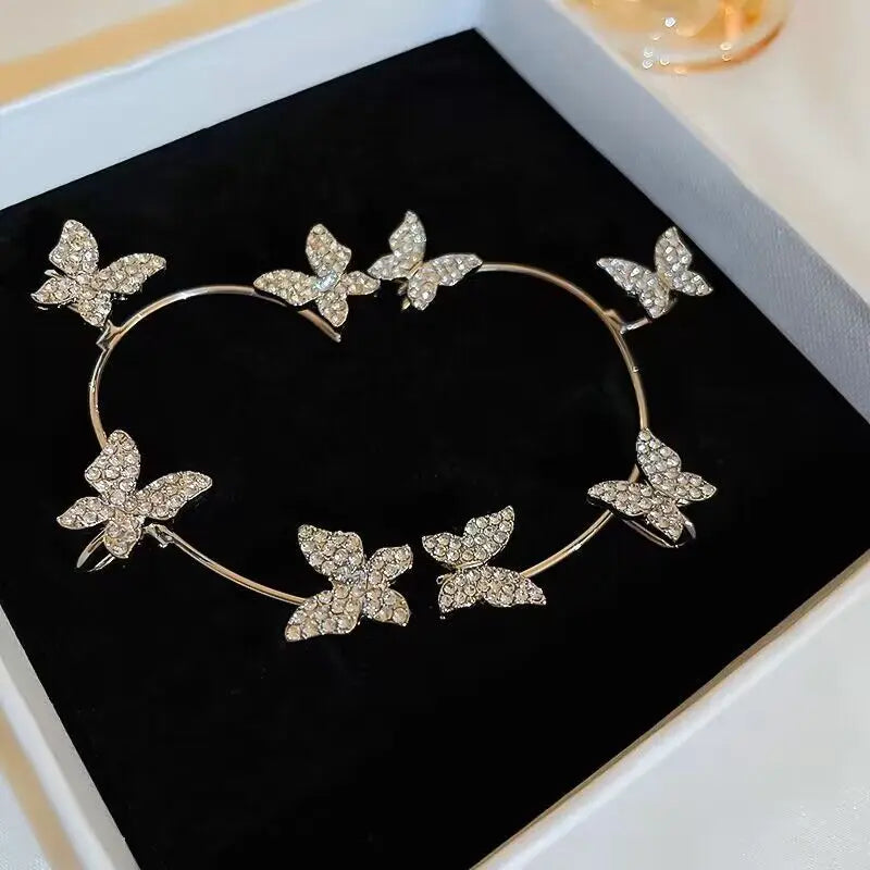 Luxury Crystal Butterfly Clip Earrings for Stylish Women - Smarsty