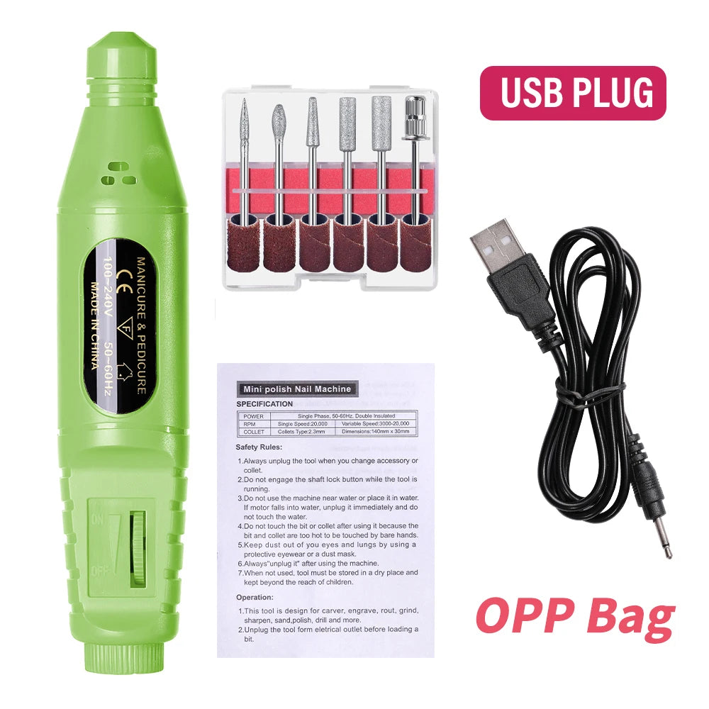 Portable Electric Nail Drill Kit for Manicure and Polishing - Smarsty