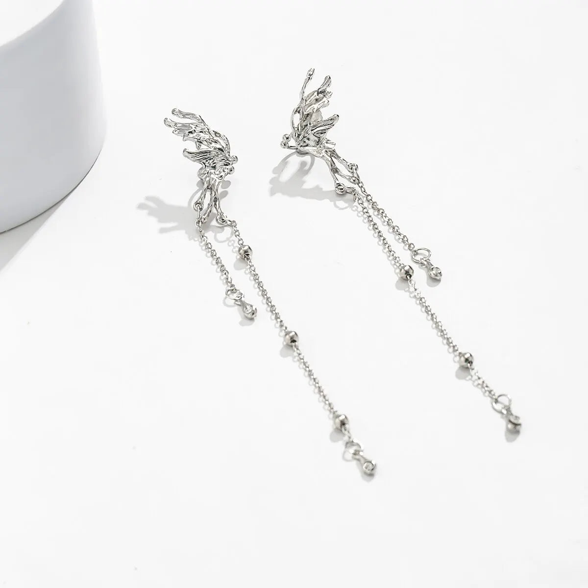 Elegant Butterfly Clip Earrings for Women with Long Tassels - Smarsty