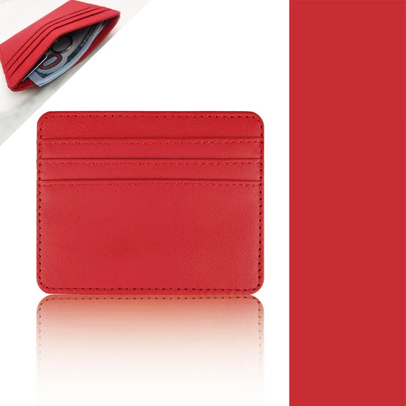 PU Leather ID Card Case - Slim Multi-Slot Holder for Bank/Credit Cards - Smarsty