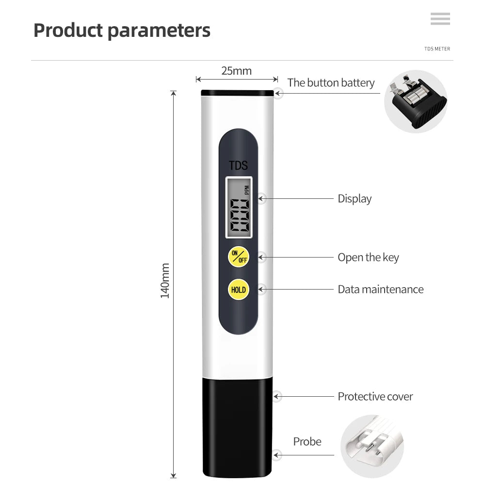 Digital TDS Meter Water Quality Tester for Accurate Readings - Smarsty