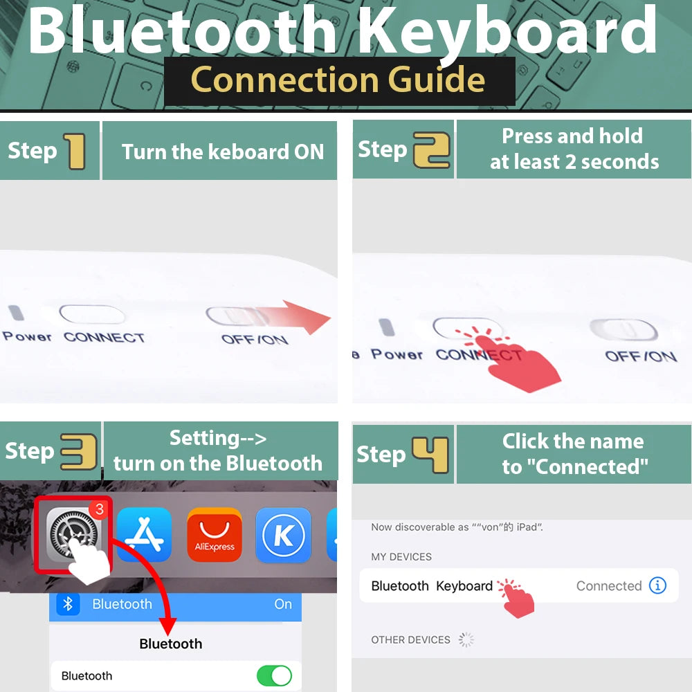 Mini Wireless Bluetooth Keyboard With Integrated Mouse