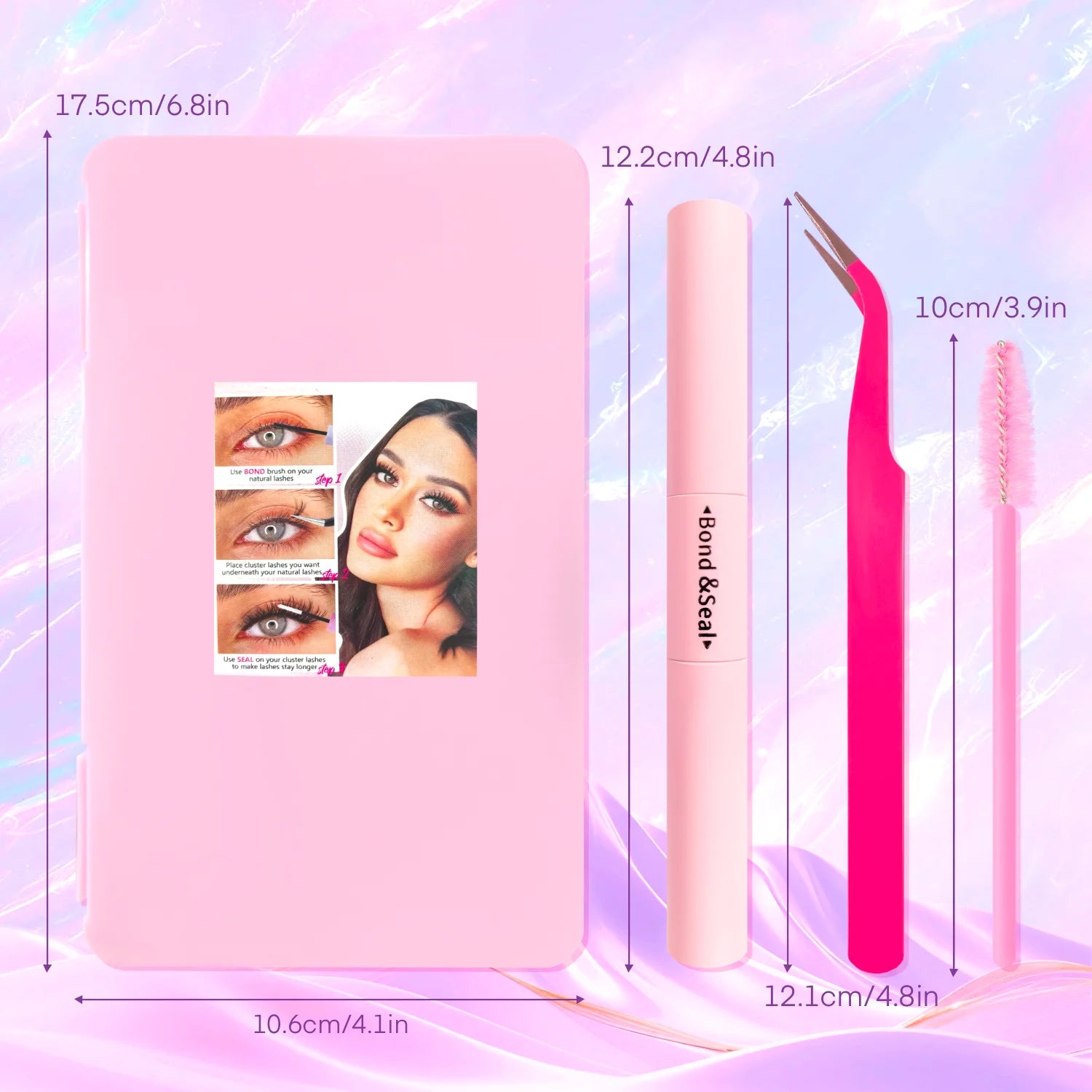 720/200pcs eyelash Extension Kit Fluffy Eyelash Extension kit with Lash Bond and Seal Lash Tweezers Thick Lash Clusters Wispy - Smarsty